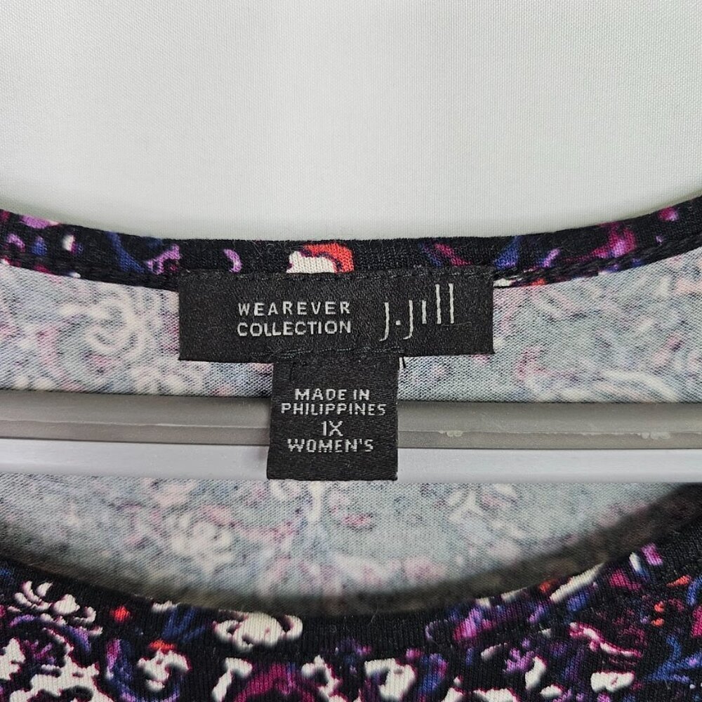 J. Jill Wearever Collection Sleeveless Top Shirt size 1X PURPLE PAISLEY Floral - Picture 4 of 6
